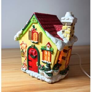 Mary Engelbreit Christmas Cottage House Home Sweet Home Night Light